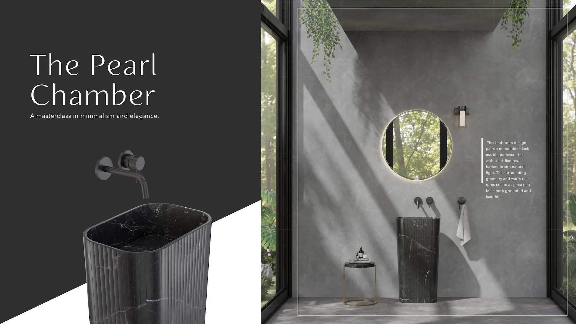 The Pearl Chamber - Minimalist design with marble textures