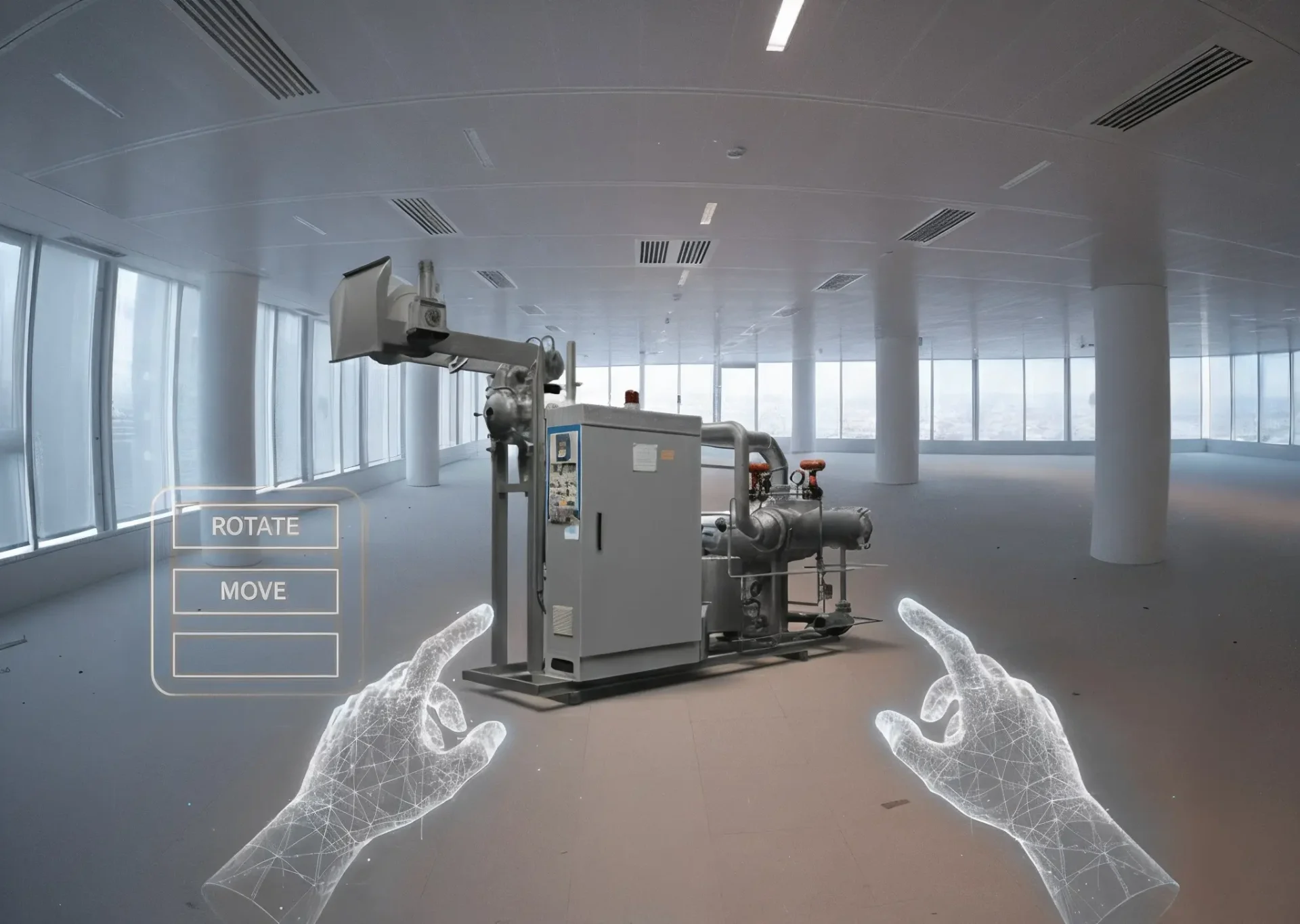 AR Industrial Equipment Visualization - Interactive Machine Controls