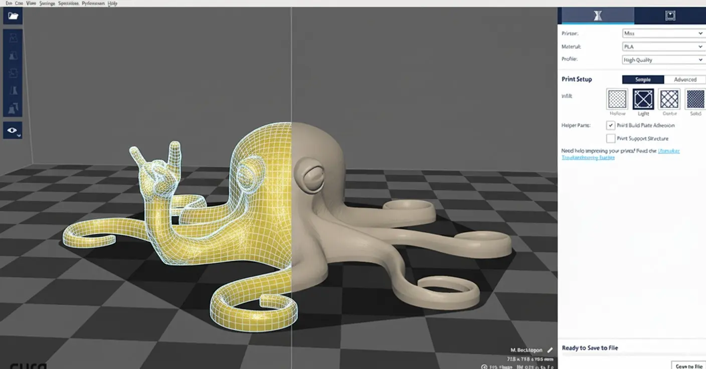 3D model in software - wireframe and modeling view
