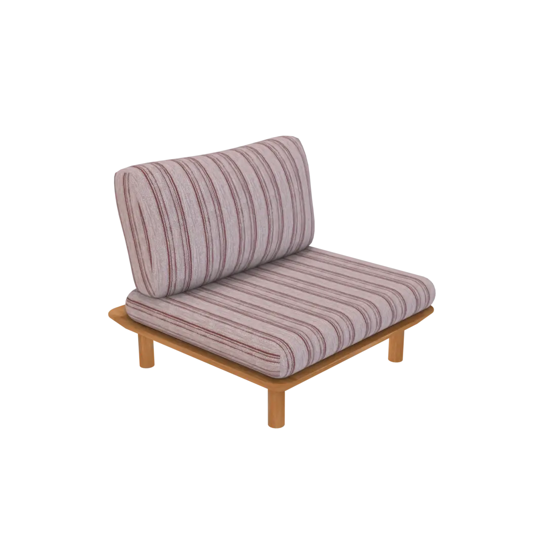 Striped upholstered chair with detailed fabric texture